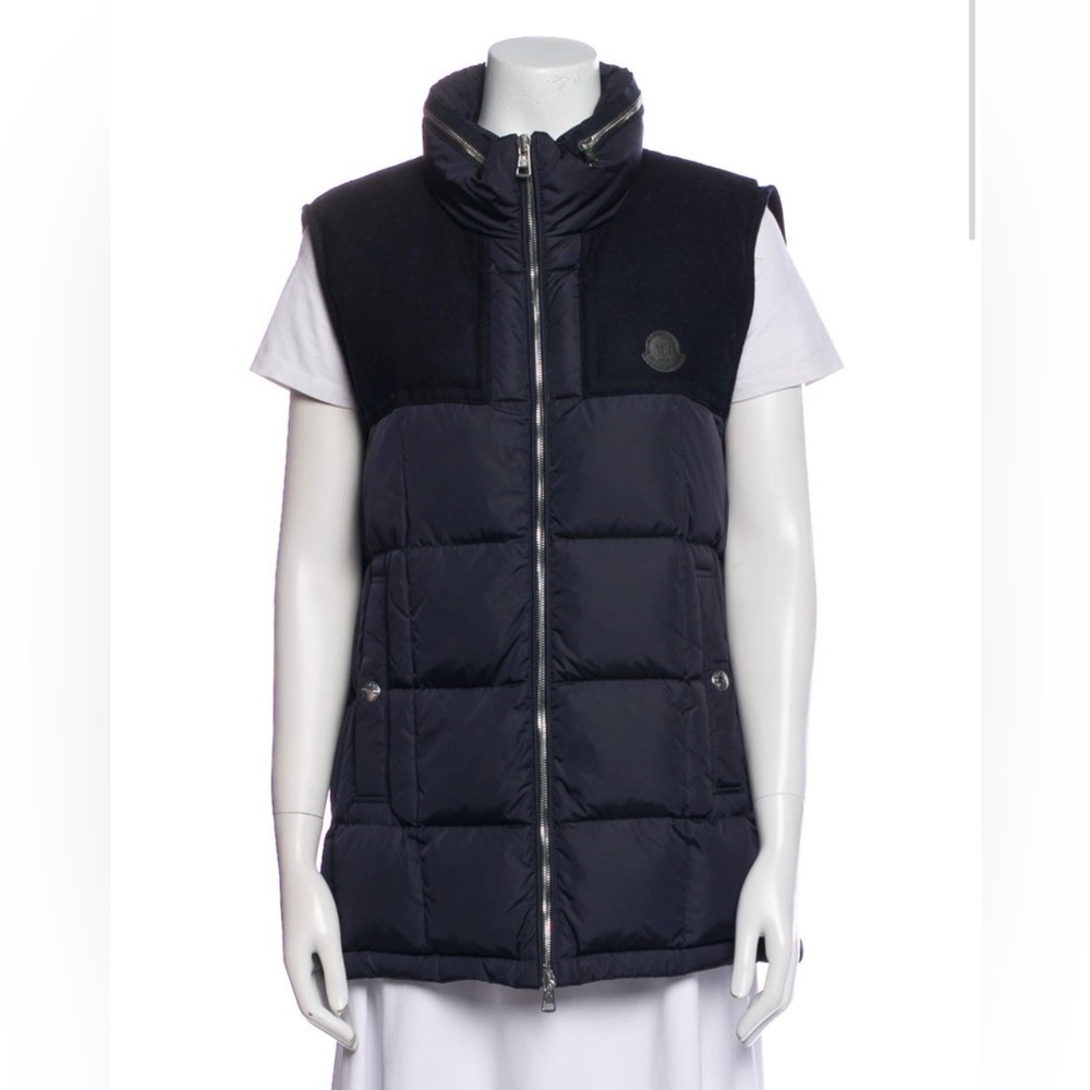 **RARE** MTV Moncler Cesar Gilet Down Vest – Navy/Black Wool Yoke – Unisex